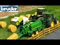 BRUDER toys BALEWRAPPERS pulled by RC tractors Claas and John Deere!