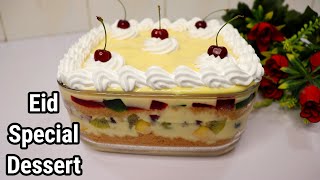 Fruit Custard Trifle Delight Recipe (Eid Special) | Quick \& Easy Fruit Custard Trifle | Eid Dessert