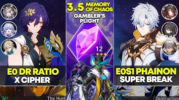 E0 Dr Ratio x Cipher & E0S1 Phainon Super Break | Memory of Chaos 12 | Honkai Star Rail 3.5