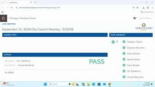 September 22, 2026 City Council Meeting