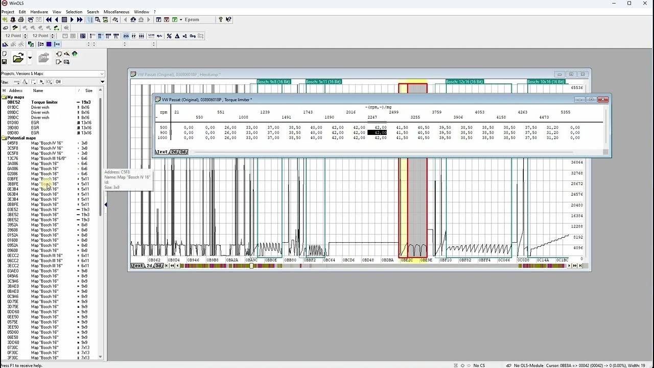 WinOls Torque limiter MSA15 1.9TDI AFN 110km YouTube