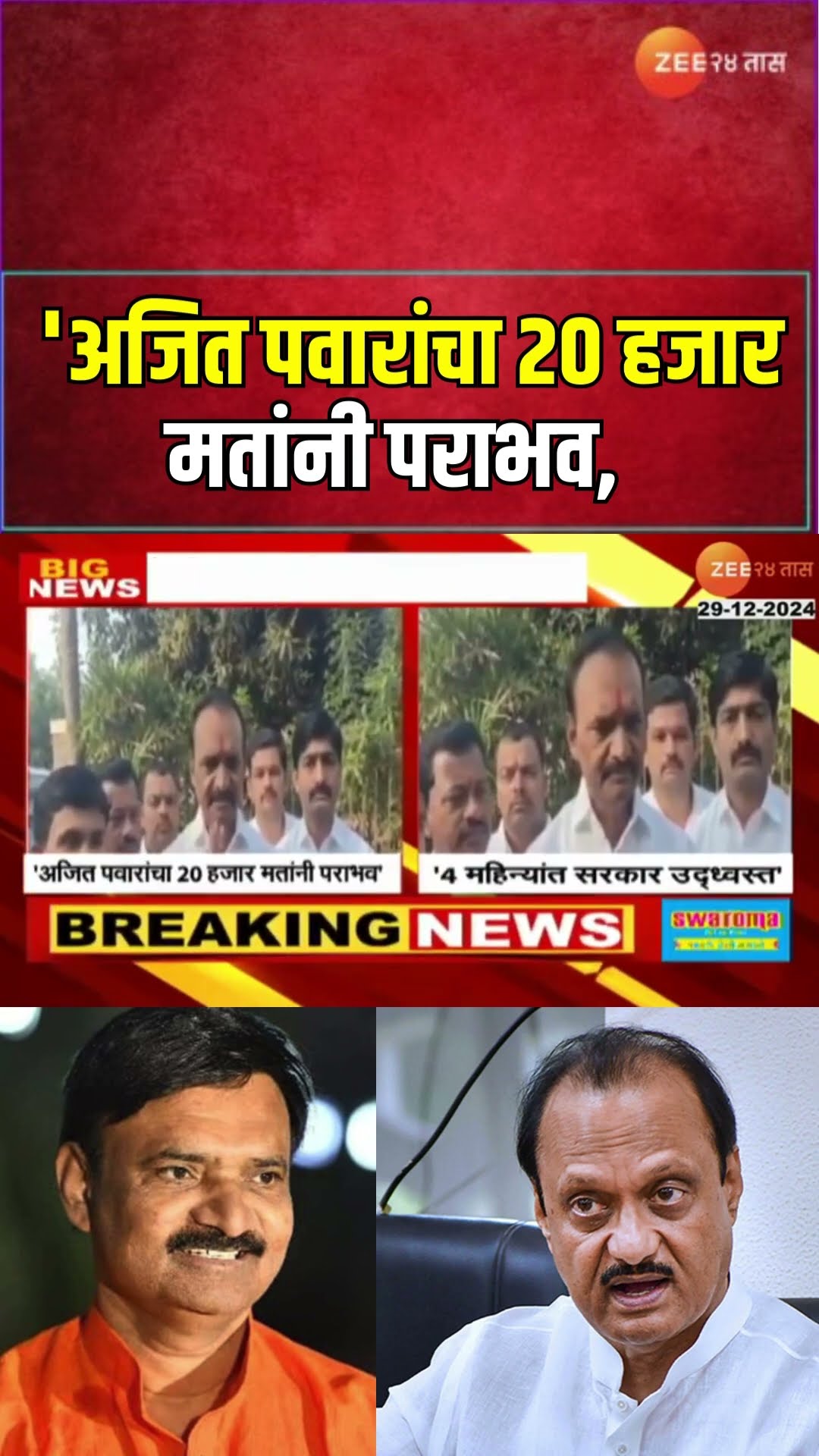 Uttam Jankar Allegation Ajit Pawar |'अजित पवारांचा 20 हजार मतांनी पराभव, उत्तम जानकरांचा मोठा दावा