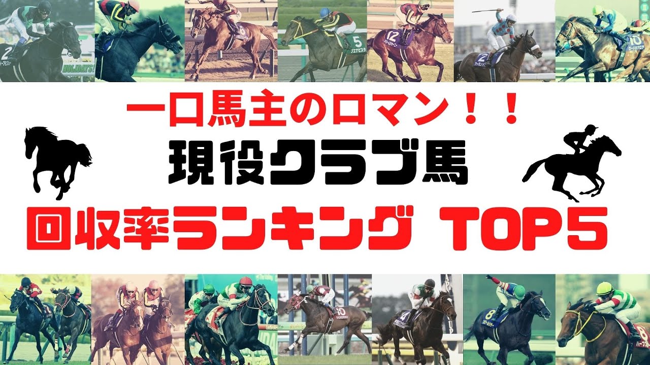 現役最高は誰だ 現役クラブ馬 回収率ランキング トップ５発表 元騎手候補生ペケペケの競馬チャンネル Youtube