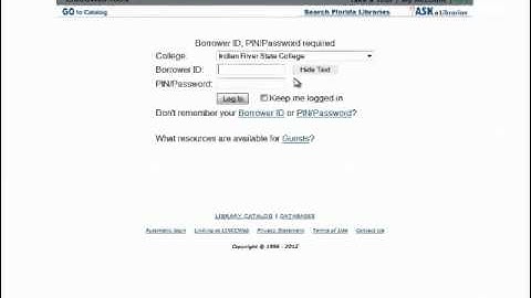 How to Log In to the IRSC Libraries