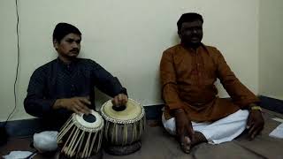 Jaikishan Thoutam accompanying tabla to Chintamani Hindustani vocal raag Puriyadanasri chotakhayal