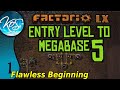 Factorio 1x entry level to megabase 5  1  flawless beginning  guide tutorial