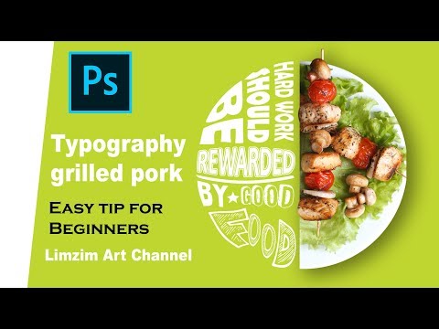 How To Create Typography dish (grilled pork ) - ❤️💯🔥 Easy tutorial for beginners