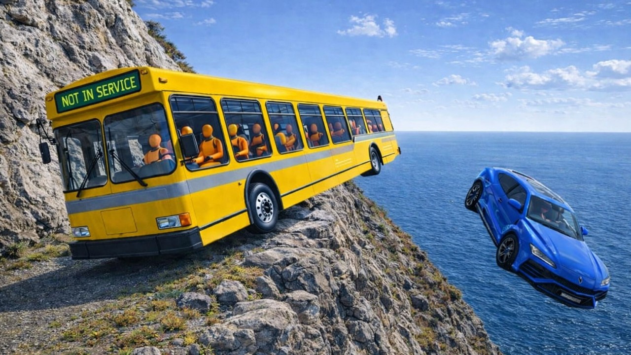 Bus Vs Car on Deadly Cliff Roads 😱 | Crash Test Dummies | BeamNG.drive