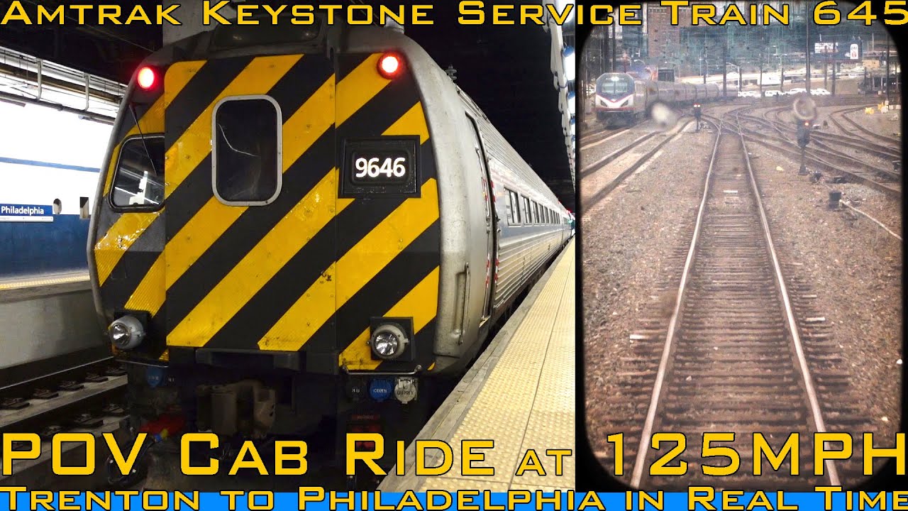 Amtrak POV Cab Ride at 125mph Keystone Service Train 645 Trenton to