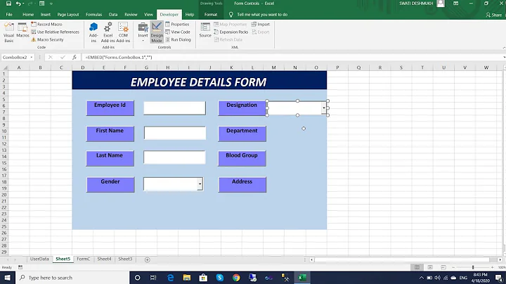 Excel Userform  Part 1 using Form controls and ActiveX controls