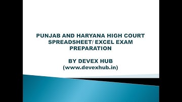 High Court/ KVS LDC Spreadsheet Exam - Practice Test 3