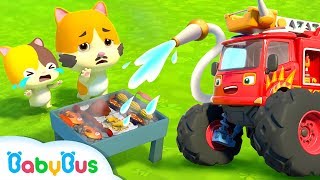 Monster Fire Truck | Baby Kitten's BBQ Party | Super Rescue Team | Kids Song | BabyBus