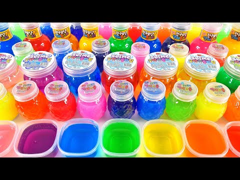 Satisfying Video l Mixing All My Slime Smoothie l Making Glossy Slime ASMR RainbowToyTocToc