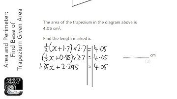 Area and Perimeter: Find Base of Trapezium Given Area (Grade 3) - OnMaths GCSE Maths Revision