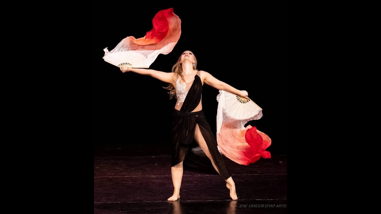 Turkish fan veil belly dance fusion - Hungarian dancer to the music of 