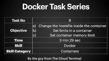 Task - 8 | docker run | Edit Hostsfile | Set ulimits | Set Memory Limit
