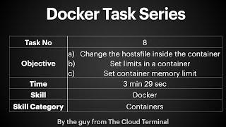 Task - 8 Docker Run Edit Hostsfile Set Ulimits Set Memory Limit