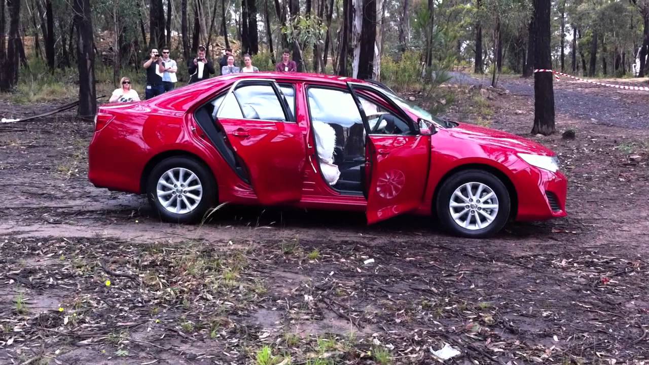 Toyota Camry - Side Airbag Test Deployment - YouTube