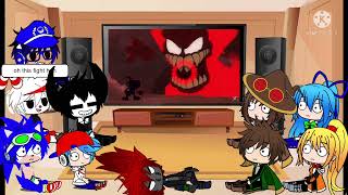 The GLITCH GANG reacts to Nightmare Cuphead Vs the Devil and Cuphead Vs Tricky (by @MORØ Nighteye)