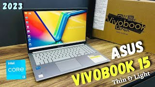 Asus Vivobook 15 2023⚡️intel i3 13th Gen 8GB 512Gb 15.6 Backlit kb w11 Under 45k unboxing & review🔥