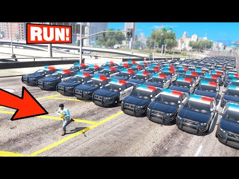 1 ROBBER vs 100 COPS in GTA 5! Can I Escape?