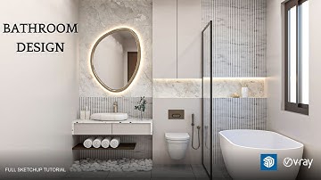 Washroom Interior Visualization With Sketchup & V-Ray || Sketchup Tutorial ||