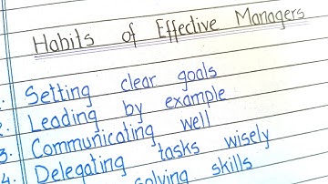 10 Habits of Effective Managers | Management Skills