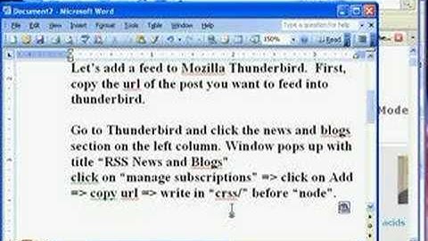 RSS feed to Thunderbird