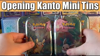 Opening 5 Kanto Friends Mini Tins! #pokemontcg #pokemontins 