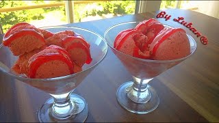 طريقة تحضير بوظة فريز طبيعية بأقل من خمس دقائق Strawberry Ice cream