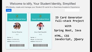 React Full Stack Project: Student ID Card Generator | React with Java