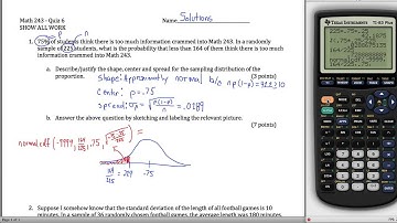 Sampling Proportion and Confidence Interval Quiz
