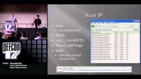 DEFCON 17: Unmasking You