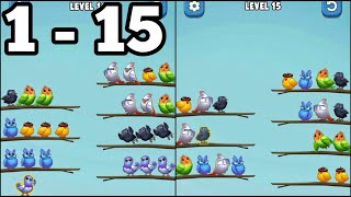 Jungle Birds Sort | Level 1 - 15 | Jungle Birds Sort Gameplay FHD screenshot 5