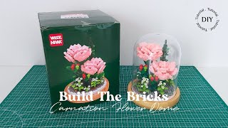 Unboxing and Building Process Carnation Flower Bricks Dome | Lego Flowers Dome Box