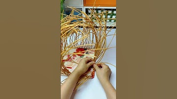 How to weave rattan basket with handle  #diy #rattan #handmade