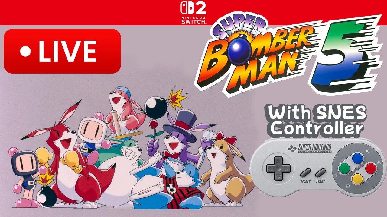 🔴Let's Play Super Bomberman 5 - Switch 2 Livestream - YouTube