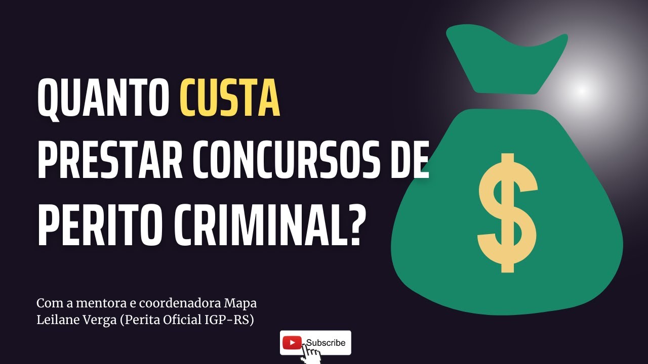 Quanto custa prestar concursos de Perito Criminal? - YouTube