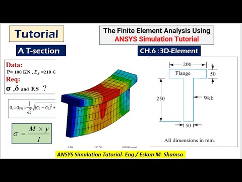 ANSYS Mechanical Tutorial – T-section- Stress and deformation - YouTube