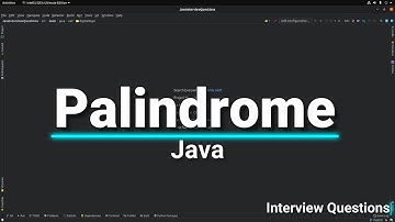 Palindrome Interview Question in Java