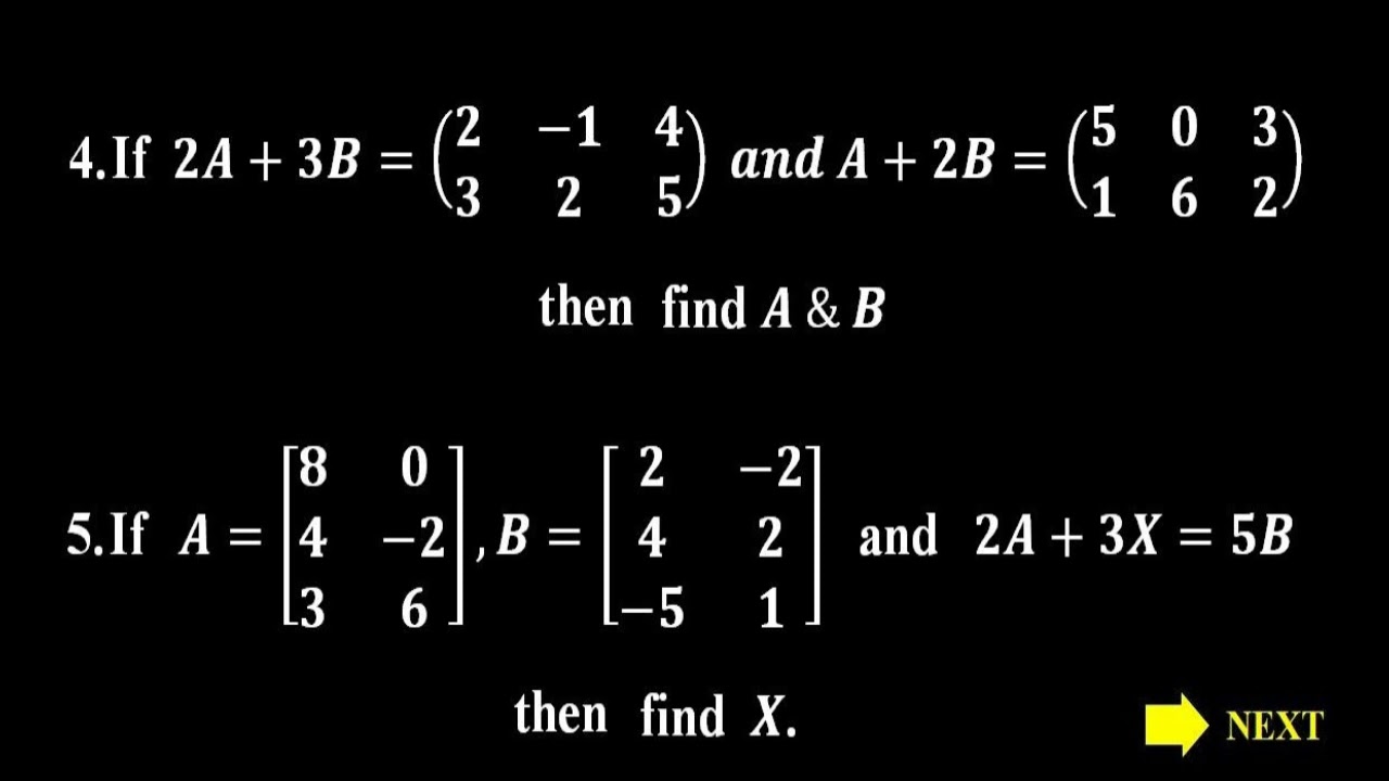 assignment on matrices