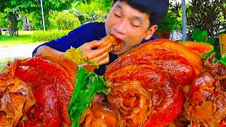 ขาหมูพะโล้น้ำจิ้มรสเด็ดแซ่บคักอีหลีครับพี่น้องMUKBANG EATING SHOW/โก้อีสานพาแดก