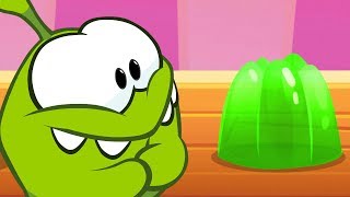 eating colourful jelly learn english with om nom educational cartoon for kids