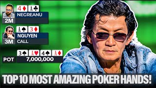 10 MOST INSANE POKER HANDS EVER IN HISTORY! Compilation