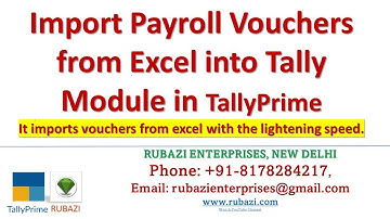 Import Payroll Vouchers from Excel Module|| Rubazi || TallyPrime