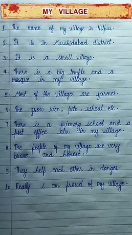 my village speech