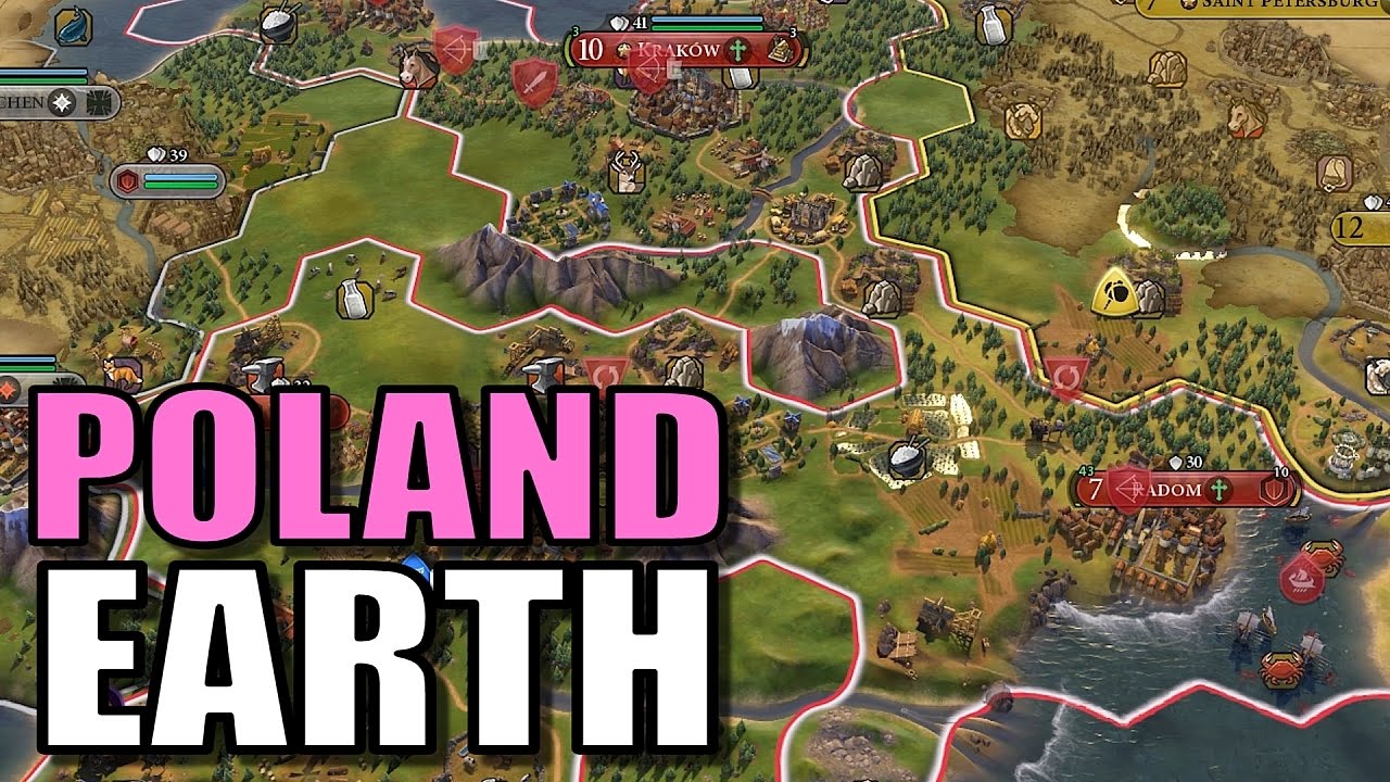 Civ 6 Poland Gameplay True Start Earth Location Map Let S Play