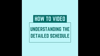 USFCA Understanding the Detailed Schedule