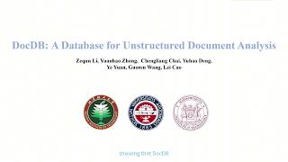DocDB: A Database for Unstructured Document Analysis