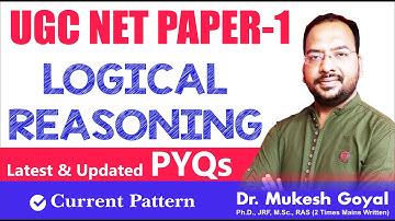 Logical Reasoning PYQs UGC NET Paper -1 ||   By Dr. Mukesh Goyal